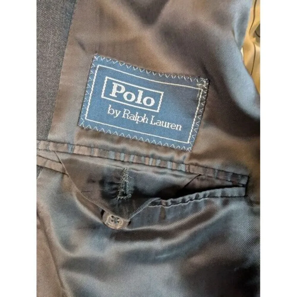 Polo Ralph Lauren Blazer Mens 42R Navy Blue‎ Wool Sports Coat Jacket Made Italy